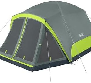 Coleman Skydome Camping Tent with Screened Porch & 5-Minute Setup, Weatherproof 4/6/8 Person Tent with Rainfly & Carry Bag, Made of PFAS-Free Materials